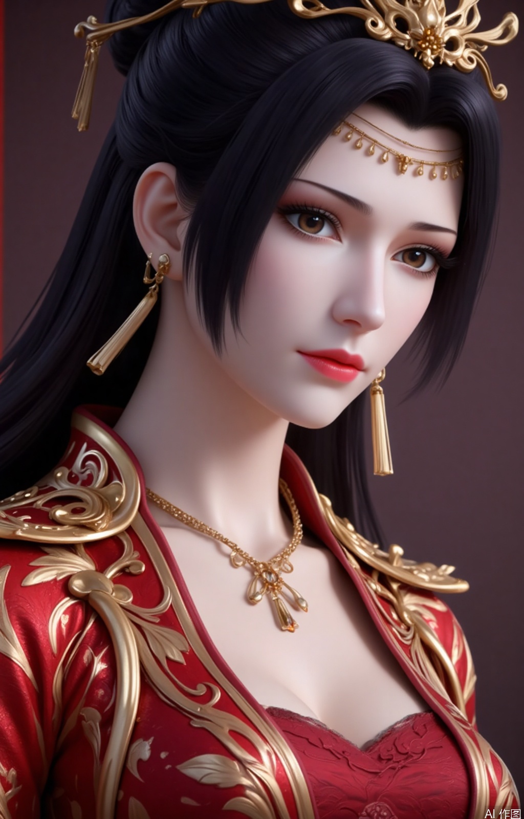 lvjing,black hair,brown eyes,fair_skin,long hair,hair_bun,jewelry,hair_ornament,yunyun,
1girl, solo, jewelry, black hair, hair ornament, earrings, long hair, dress, red dress, chinese clothes, long sleeves, realistic, necklace, closed mouth,17
cover,Close-up details,outstanding style,adding a touch of dimension to your images without compromising details,close-up,
