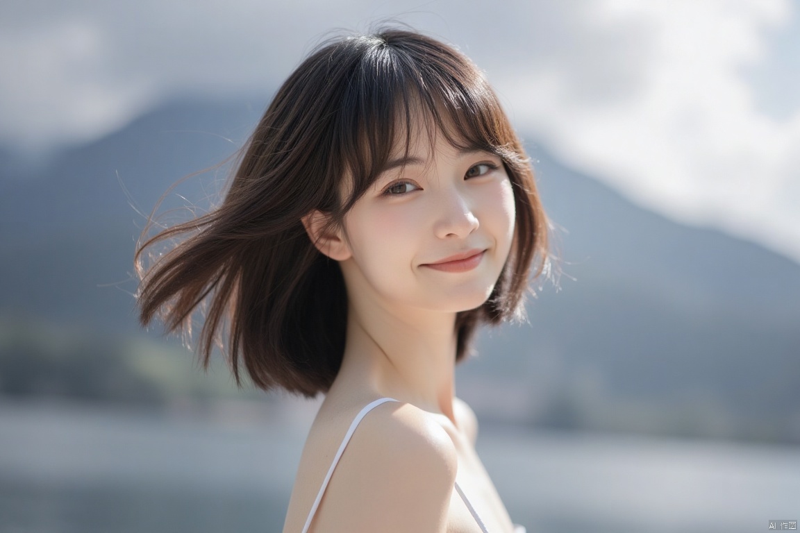 Ultra photoreal, Insane Details,32K,Realistic,beauty girl, Ultra photoreal, Ultra photoreal, Insane Details,32K,Realistic,beauty girl, 1girl,white_skin,glamor,oval face,hime cut,wedding_dress,hair_twirling,incredibly absurdres,huge filesize,looking_at_viewer,in summer,huge cloud,(moody lighting:1.1),available light,rich details,advanced texture,excellent photography,ladytao,light smile