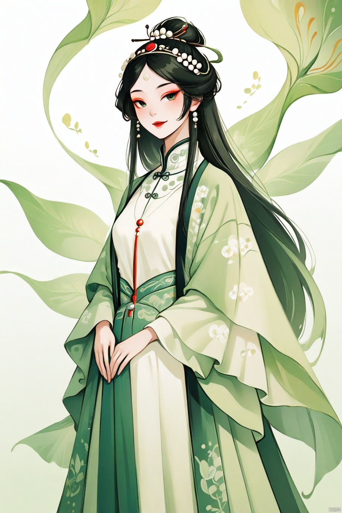 A majestic 8K CG artwork of a single girl dressed in stunning Peking Opera costumes. She stands regally against a vast, dreamlike plain, where the only distraction is a hint of subtle yellow hue. Her elegant temperament and exquisite facial features are highlighted by masterful makeup. Dramatic headwear adorns her refined visage, as she exudes an air of refined sophistication. The framing is minimalist, with a simple background that lets the subject shine. Traditional Chinese painting techniques evoke a realistic, almost two-dimensional quality, transporting the viewer to a realm of ethereal beauty.