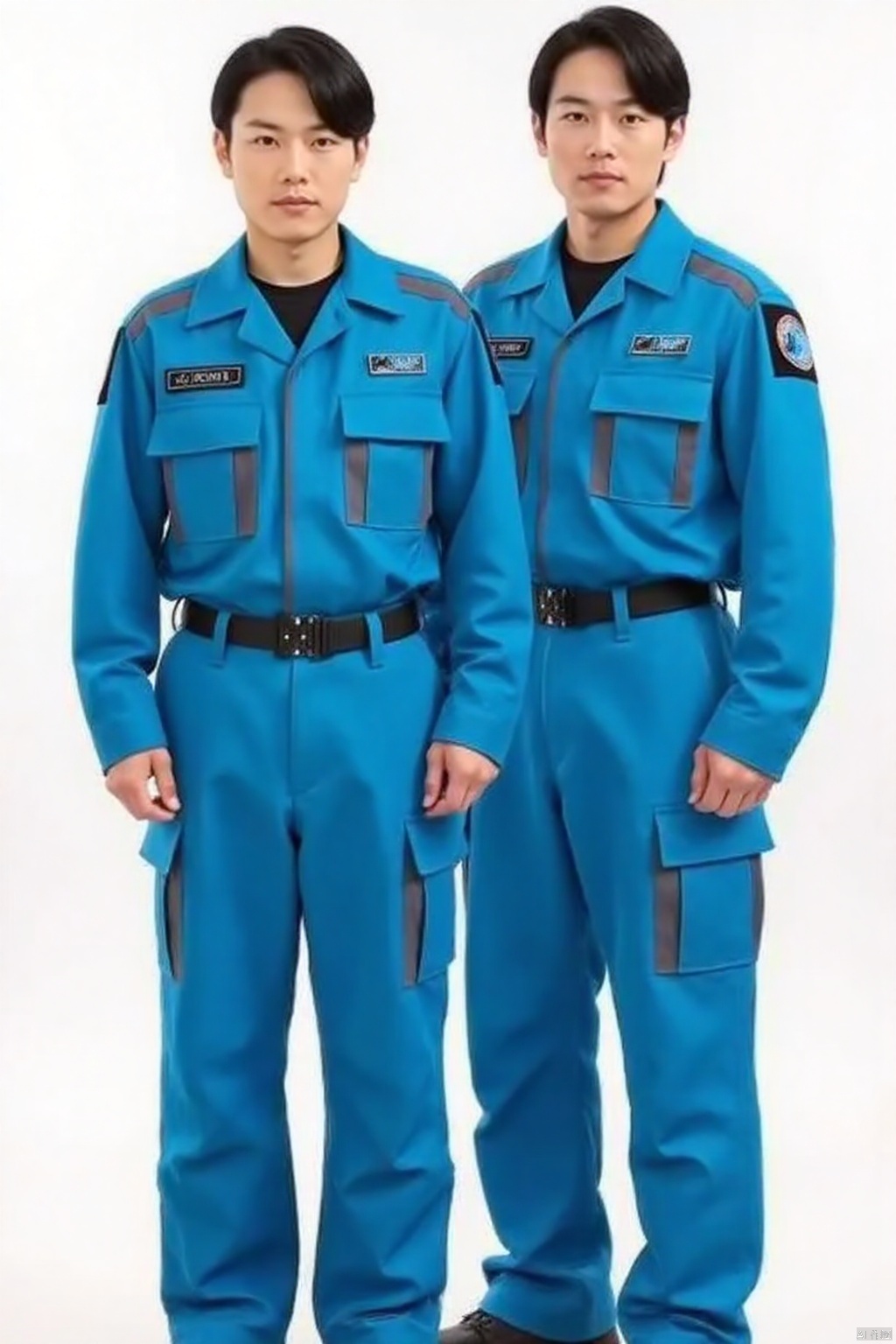 SKAED,collar,belt,logo,uniform,jacket,pants,gloves,boots,emblem,blue jacket,blue pants,blue jacket with grey line,blue pants with gray line