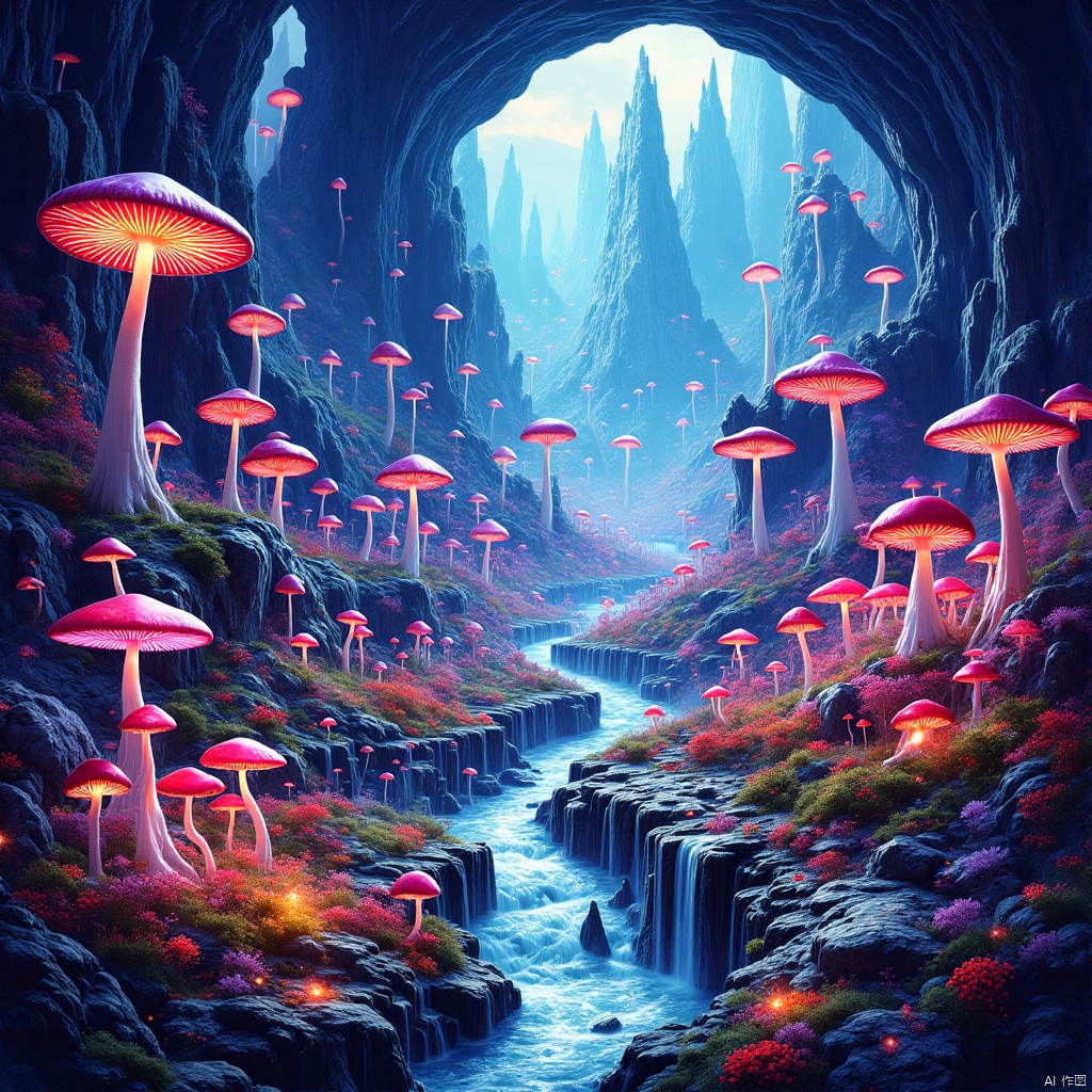 Void,Fluid art,Mushroom city