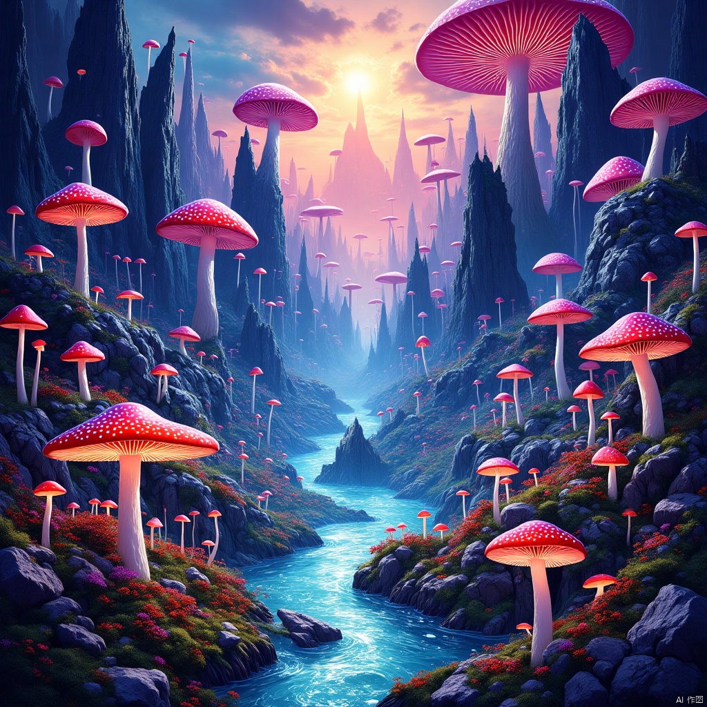 Void,Fluid art,Mushroom city