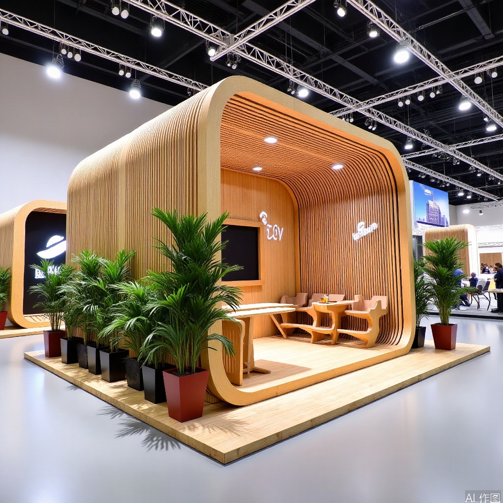 Modern booth,Architectural landscape,Bamboo woven articles