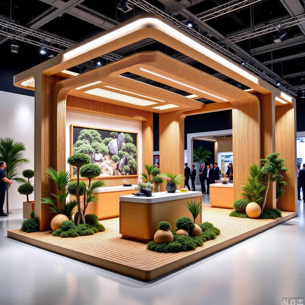 Modern booth,Architectural landscape,Bamboo woven articles