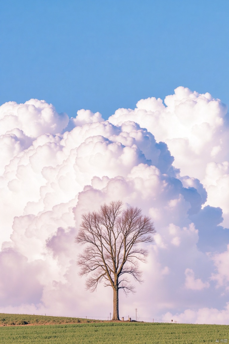 outdoors, sky, day, cloud, tree, blue sky, scenery, fence, bare tree