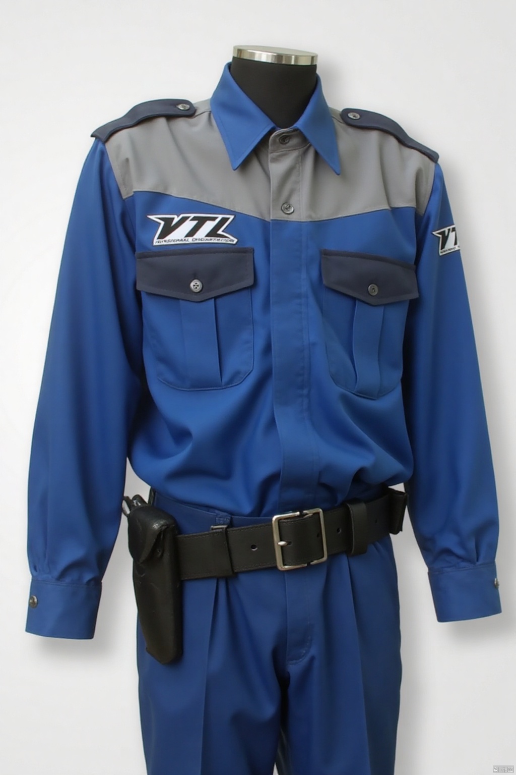 VTL,collar,belt,logo,uniform,jacket,pants,gloves,boots,emblem,blue jacket,blue pants,blue jacket with grey line,blue pants with gray line