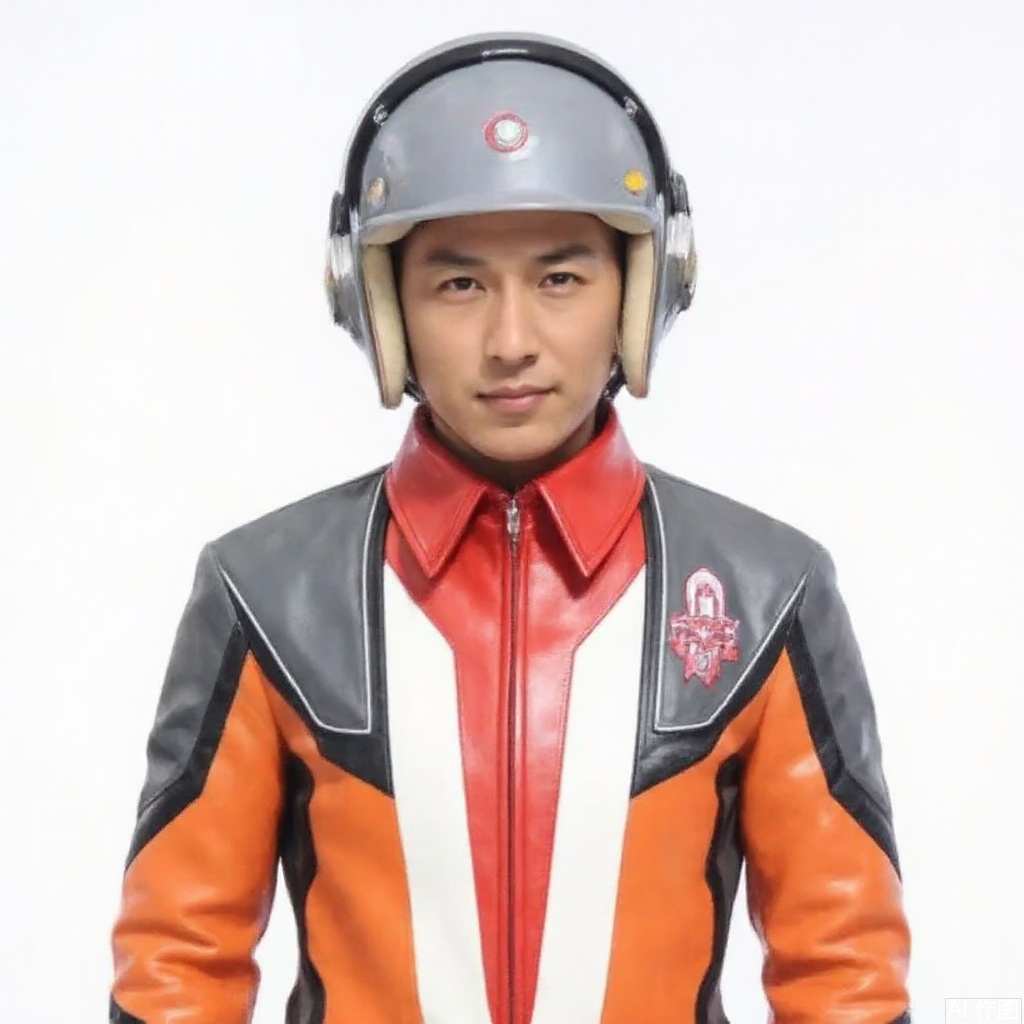 masterpiece, best quality,solo,(white background:1.2),simple background,
looking at viewer,UGP,helmet,collar,belt,logo,uniform,jacket,pants,gloves,boots,emblem,orange jacket,grey pants,orange jacket with grey and white line,orange jacket with red collar,grey pants with white line