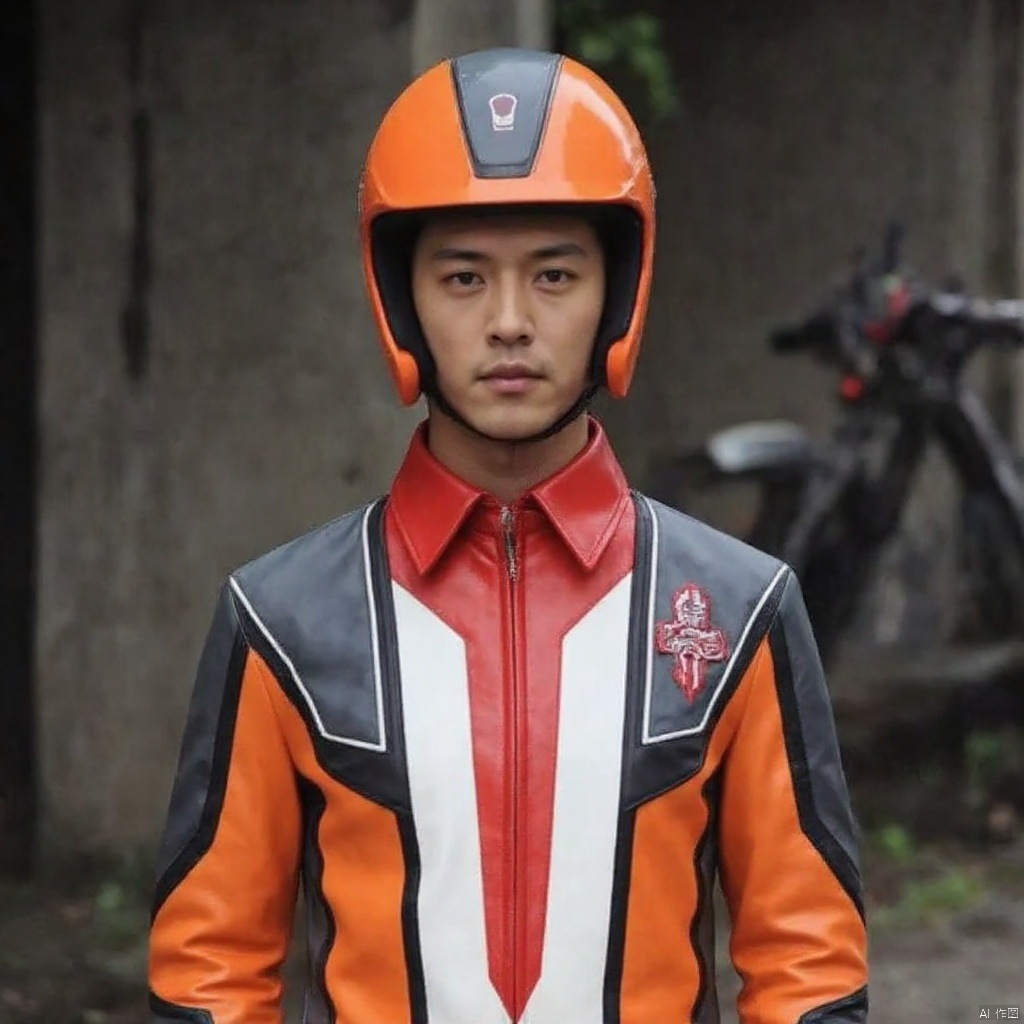 UGP,helmet,collar,belt,logo,uniform,jacket,pants,gloves,boots,emblem,orange jacket,grey pants,orange jacket with grey and white line,orange jacket with red collar,grey pants with white line