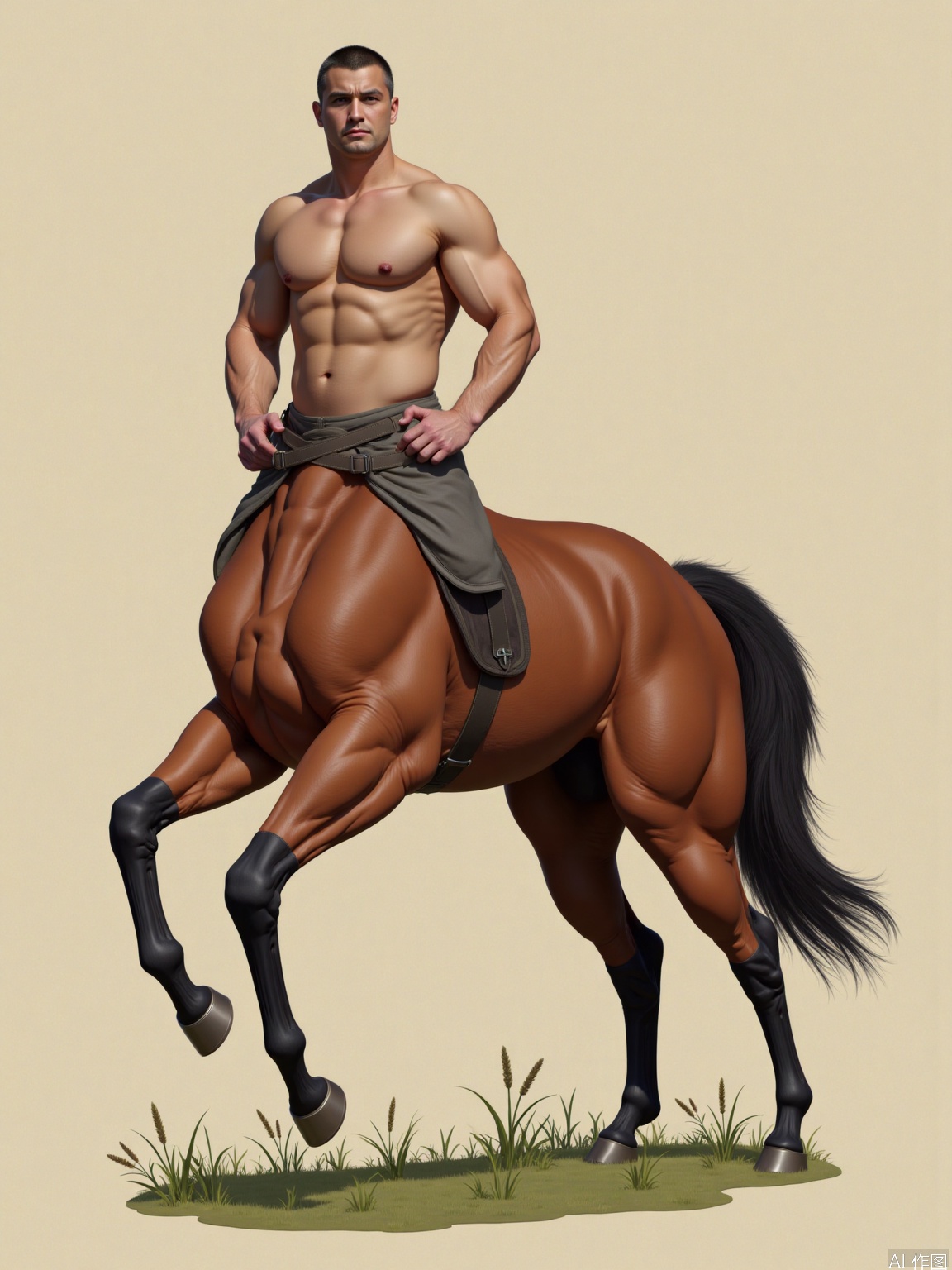 1man,handsome,centaur,The upper body is a race of humans and the lower body is a race of horses,Rad horse skin