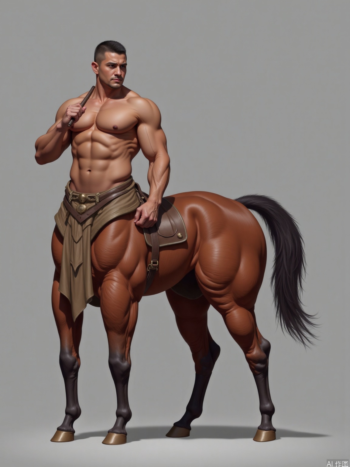 1man,handsome,centaur,The upper body is a race of humans and the lower body is a race of horses,Rad horse skin