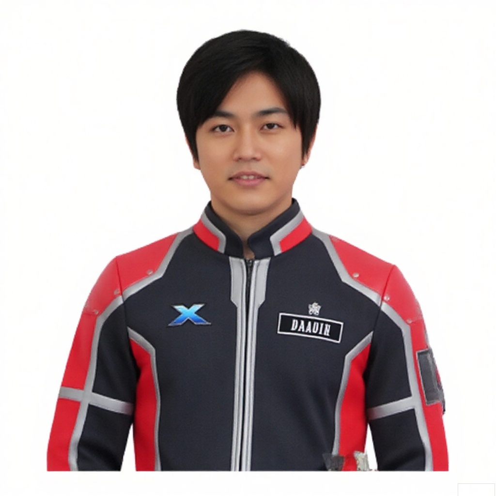 masterpiece, best quality,solo,(white background:1.2),simple background,
looking at viewer,XIO,collar,belt,logo,uniform,jacket,emblem,blue jacket,blue jacket with grey line
