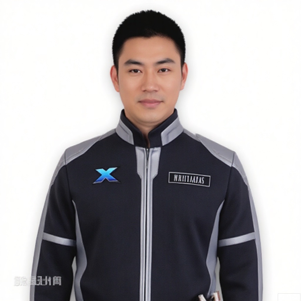 masterpiece, best quality,solo,(white background:1.2),simple background,
looking at viewer,XIO,collar,belt,logo,uniform,jacket,emblem,blue jacket,blue jacket with grey line