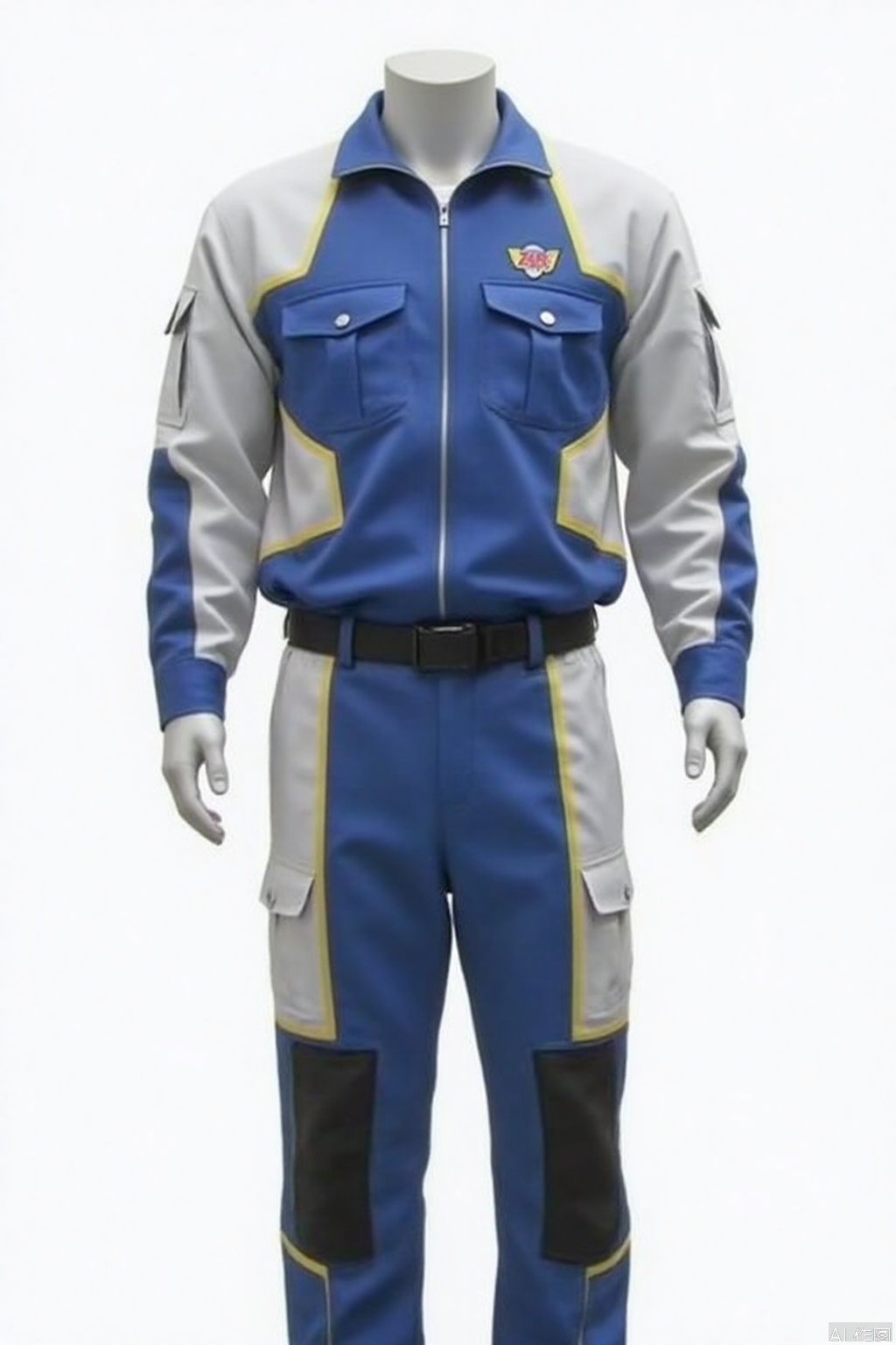 ZAP,collar,belt,logo,uniform,jacket,pants,gloves,boots,emblem,blue jacket,blue pants,blue jacket with grey line,blue pants with gray line