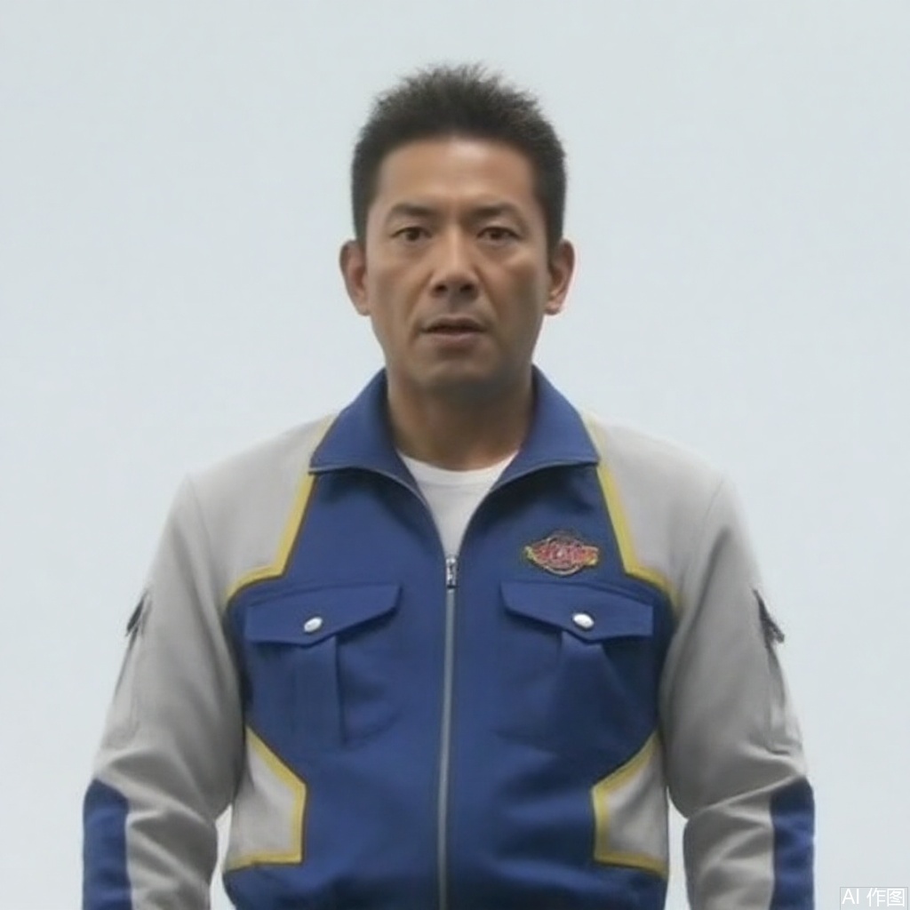masterpiece, best quality,solo,(white background:1.2),simple background,
looking at viewer,ZAP,collar,belt,logo,uniform,jacket,emblem,blue jacket,blue jacket with grey line
