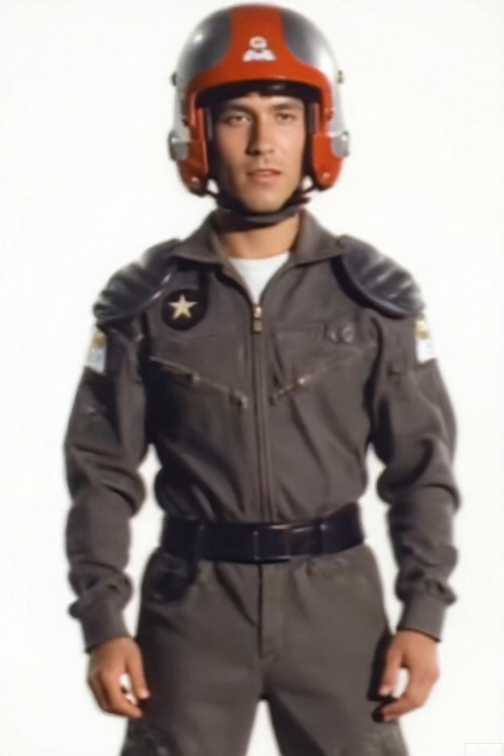 masterpiece, best quality,solo,(white background:1.2),simple background,
looking at viewer,UMA,helmet,collar,belt,logo,uniform,jacket,pants,gloves,boots,emblem,grey jacket,grey pants