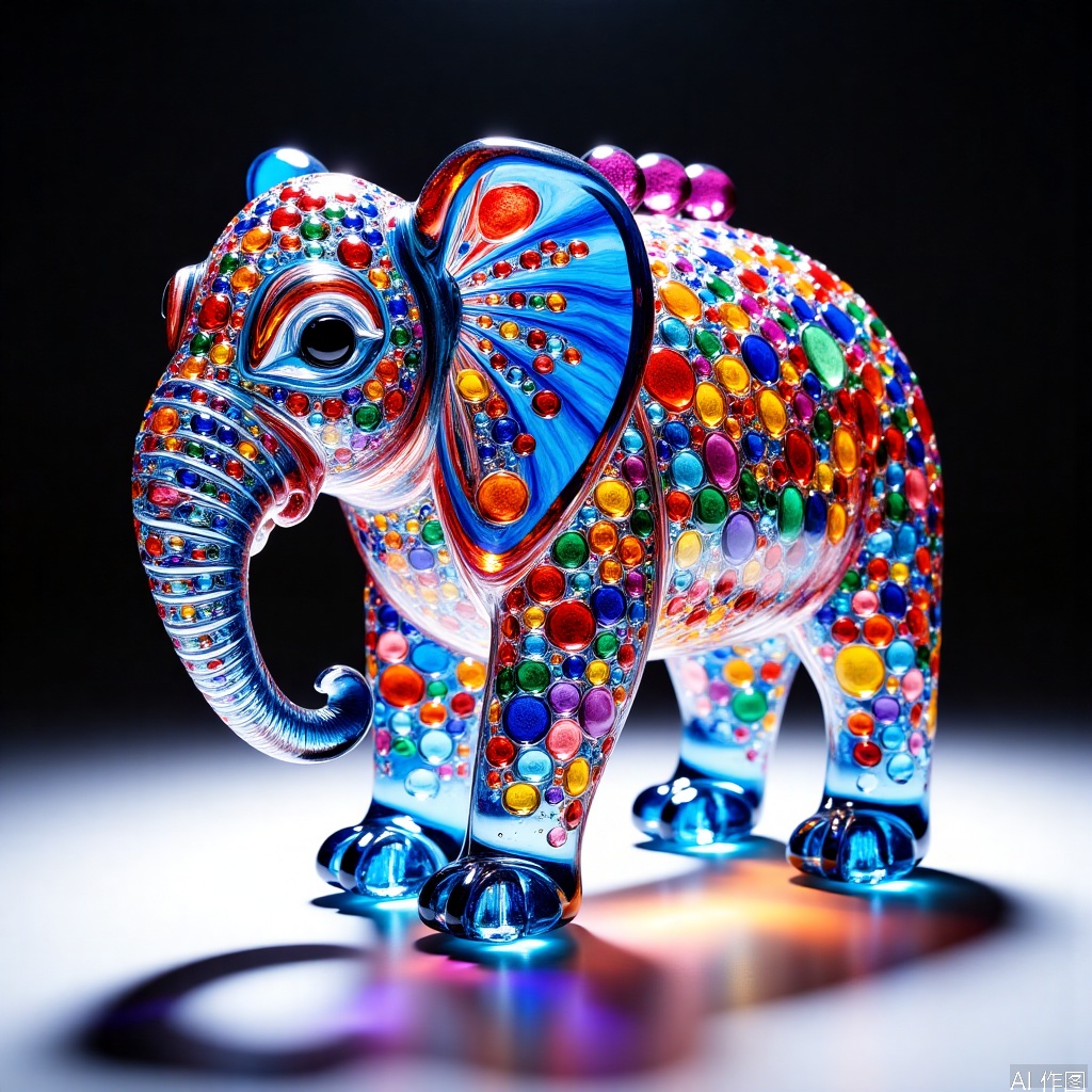 Colorful crystal process,elephant