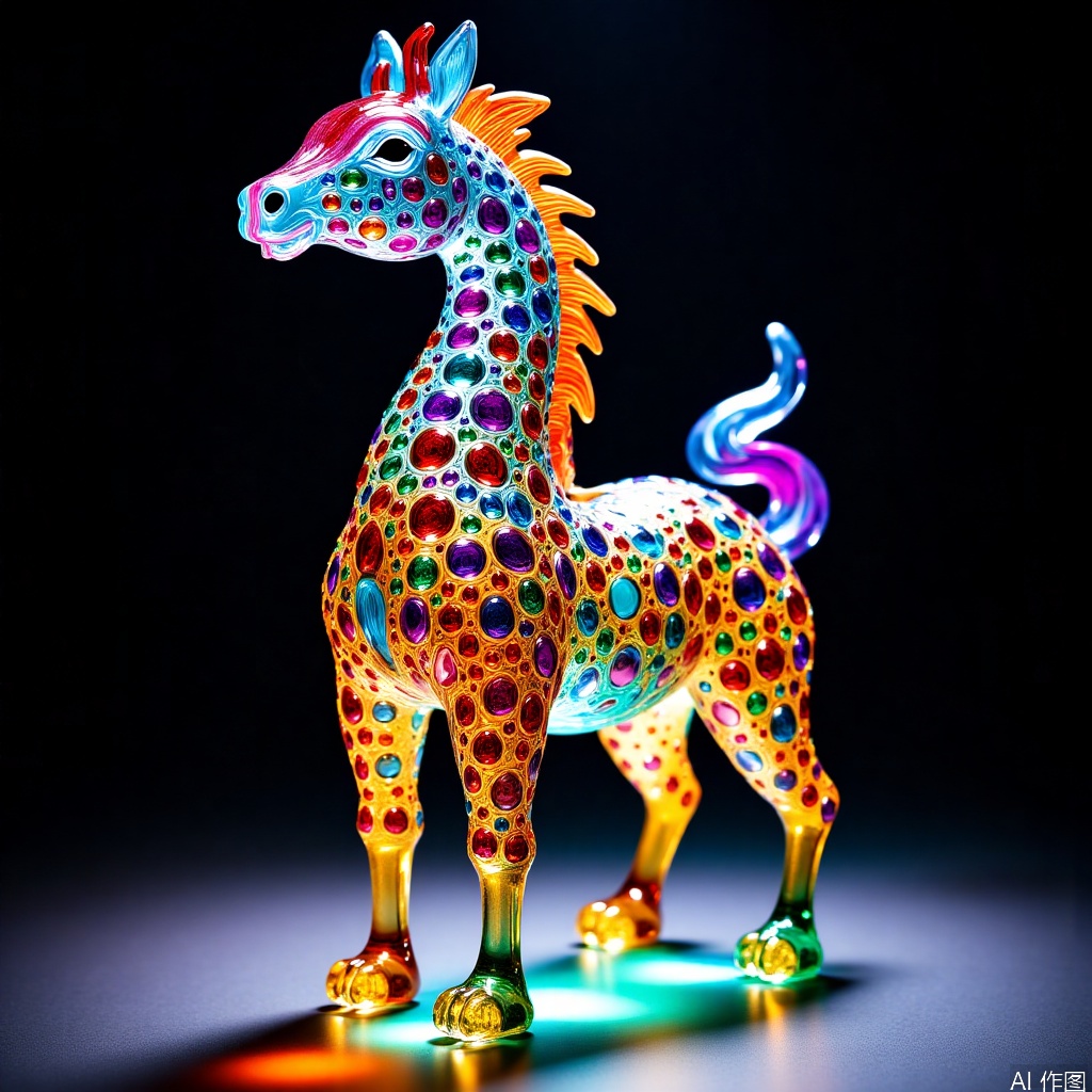 Colorful crystal process,giraffe