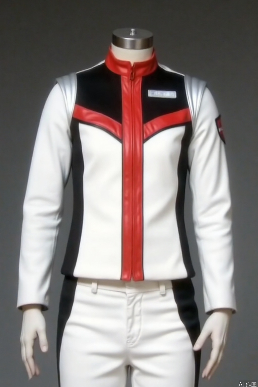 DASH,white jacket,collar,belt,logo,uniform,jacket,gloves,boots,emblem,pants,white gloves,black footwear,white jacket with red line