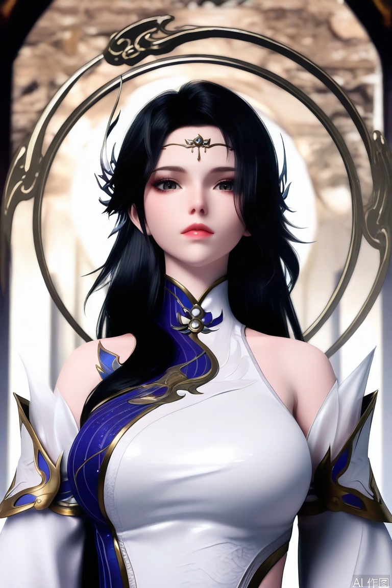  masterpiece, high quality image, high detail image,
1girl, solo, long hair, looking at viewer, black hair, hair ornament, dress, bare shoulders, upper body, shiny, expressionless,
highly detailed,ultra-high resolution,32K UHD,sharp focus,best-quality,masterpiece,