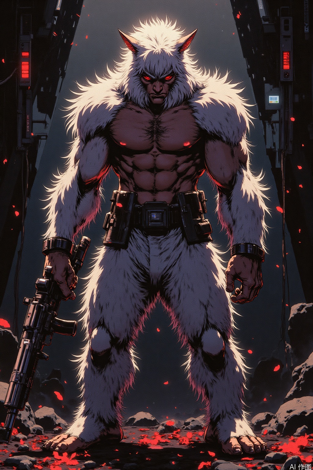  ONI,furry,Full-length photo, combat posture, Surrealism, from below, Nikon, Surrealism, backlighting, cinematic lighting, 8k, super detail, high quality, high details, UHD, armer,award winning, textured skin, anatomically correct, UHD, retina, masterpiece, ccurate, anatomically correct, textured skin, super detail, award winning, best quality, high quality, high details, highres, 16k, , , 1girl, cute animal, maomika