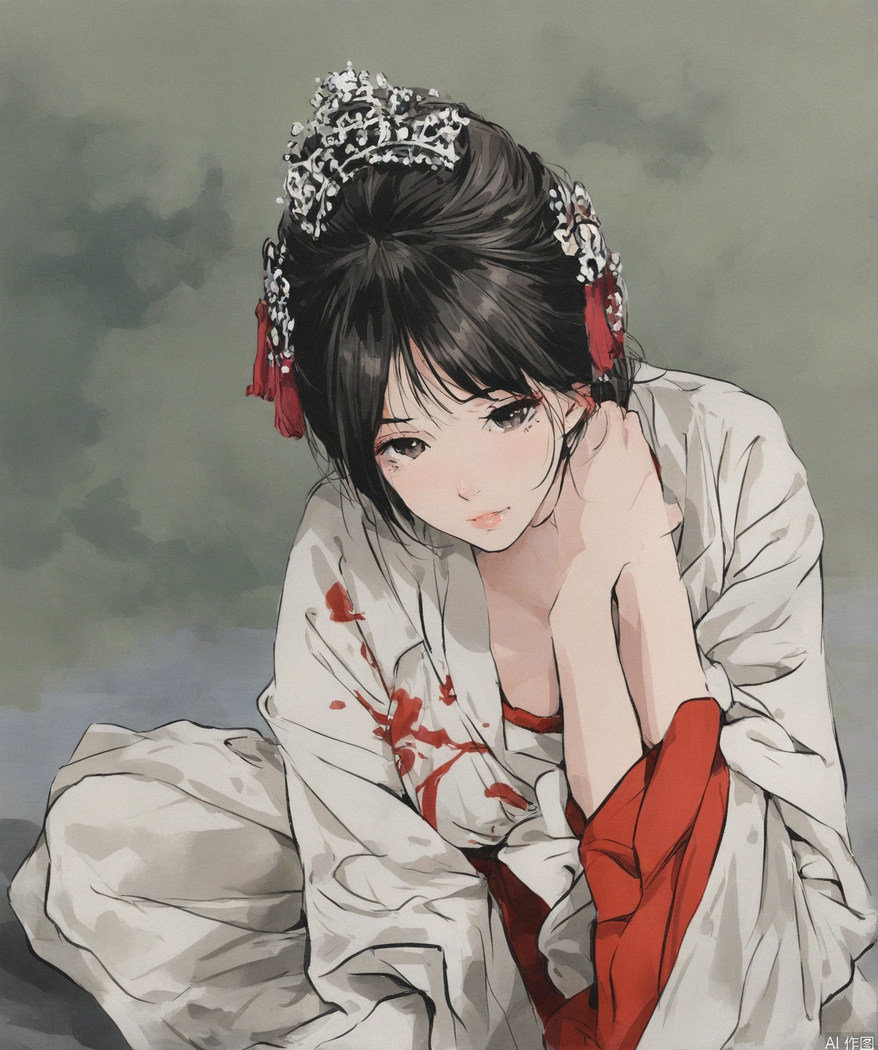 ((very awa)),solo,highly detailed,(best quality),((masterpiece)),1girl,chichi,short hair,hair ornament,