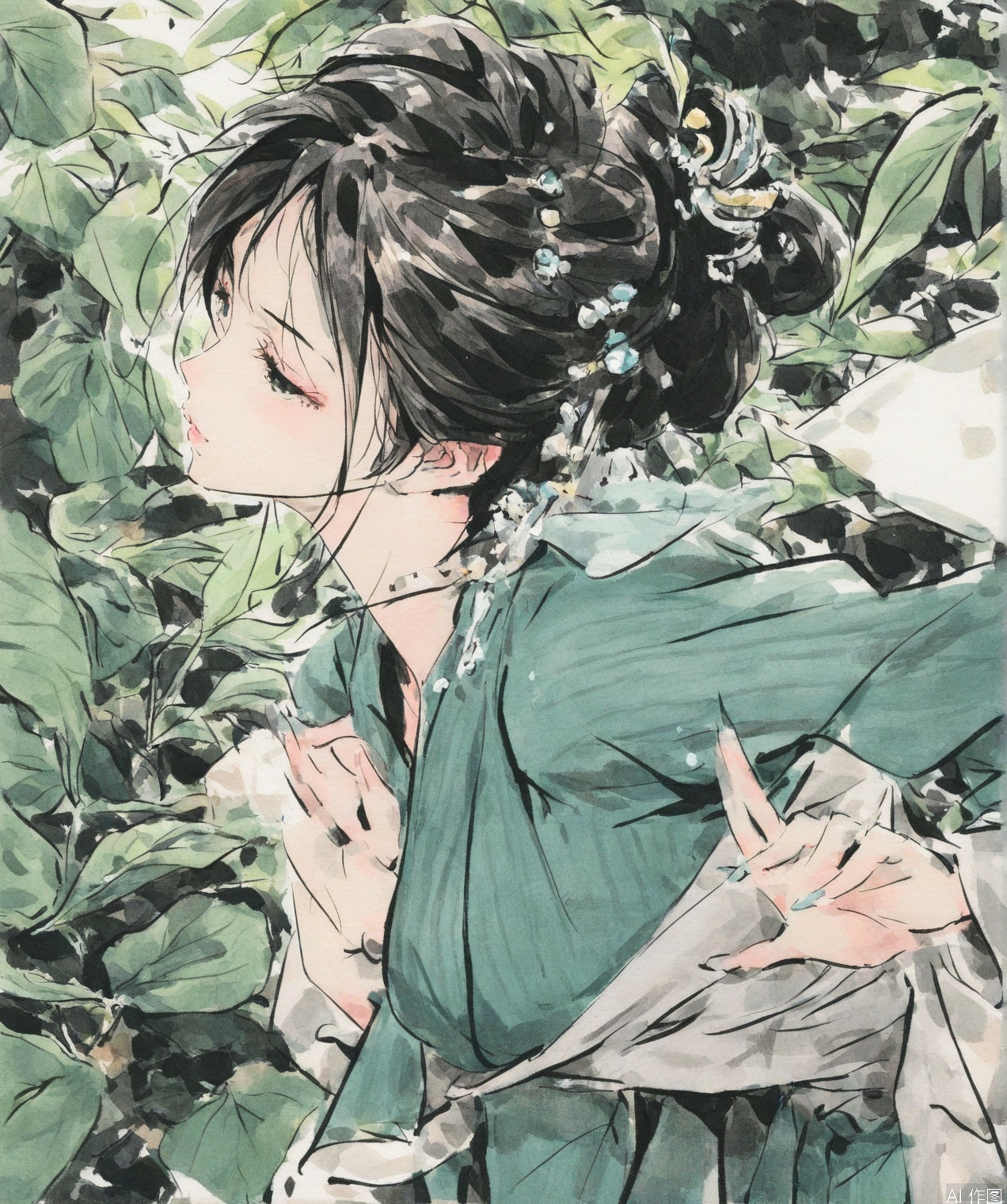 ((very awa)),solo,highly detailed,(best quality),((masterpiece)),1girl,chichi,short hair,hair ornament,