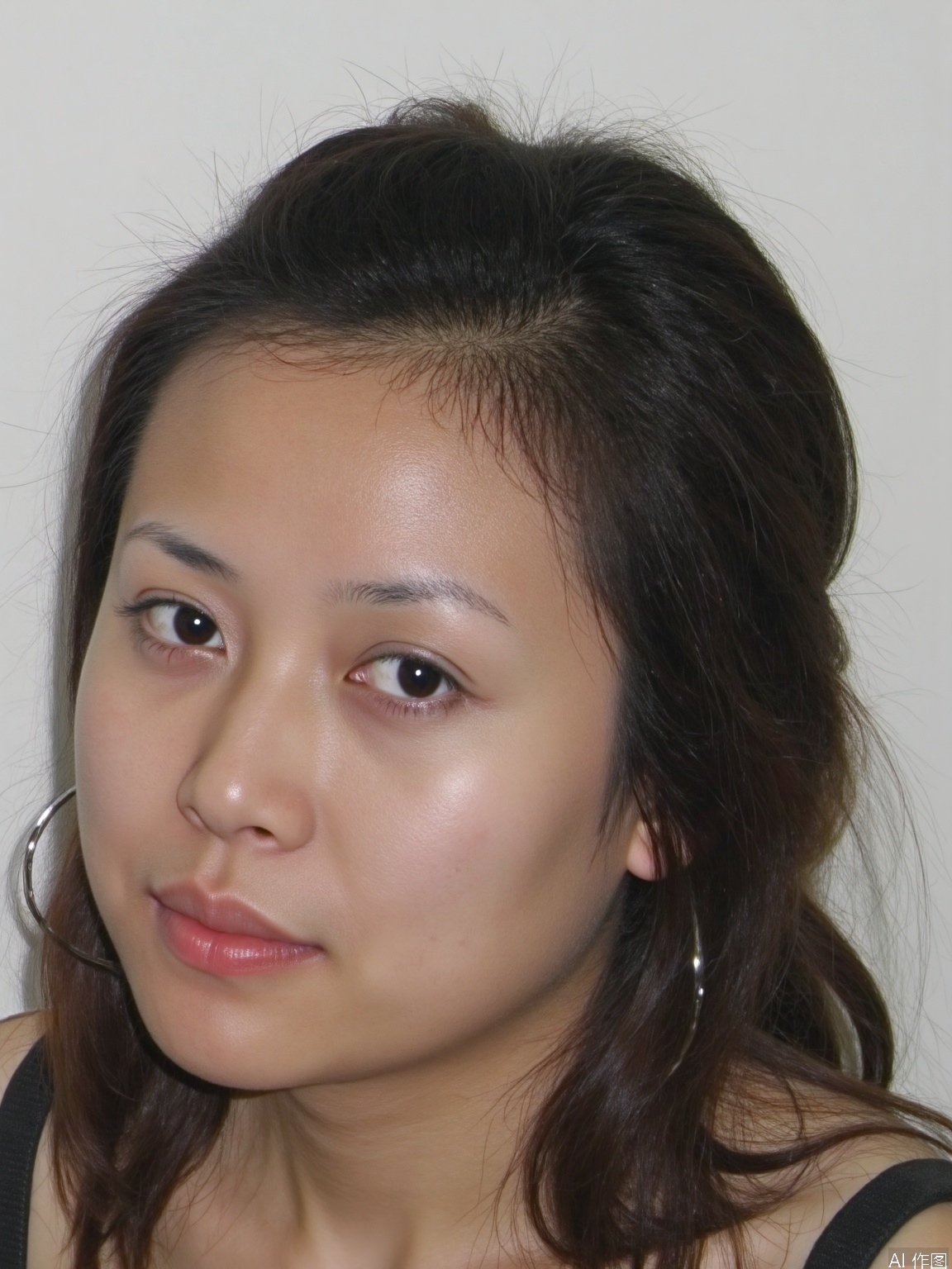 Close-up shot of a girl ,black hair