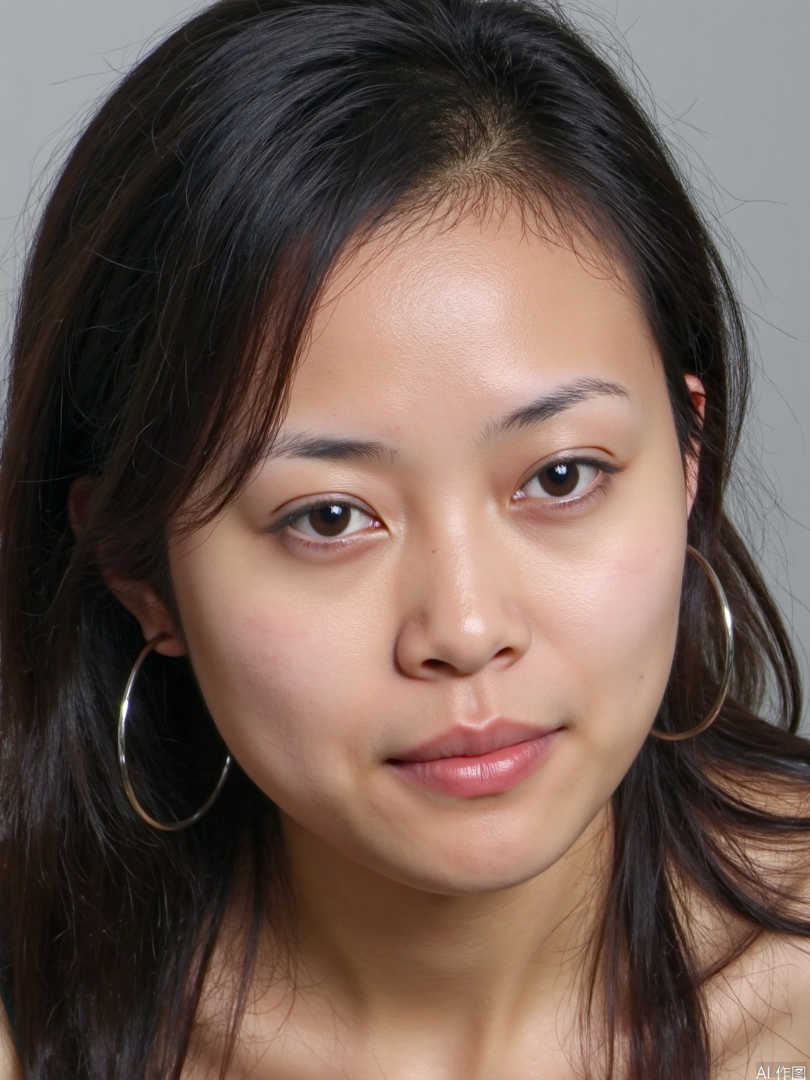 Close-up shot of a girl ,black hair