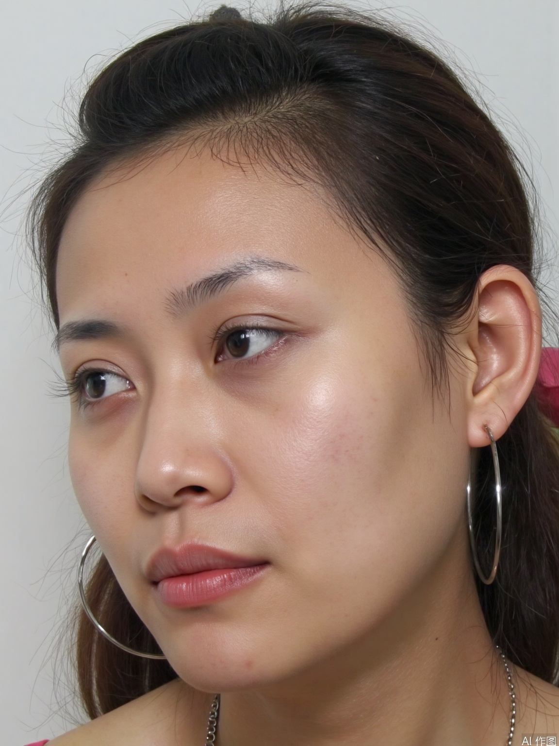 Close-up shot of a girl ,black hair