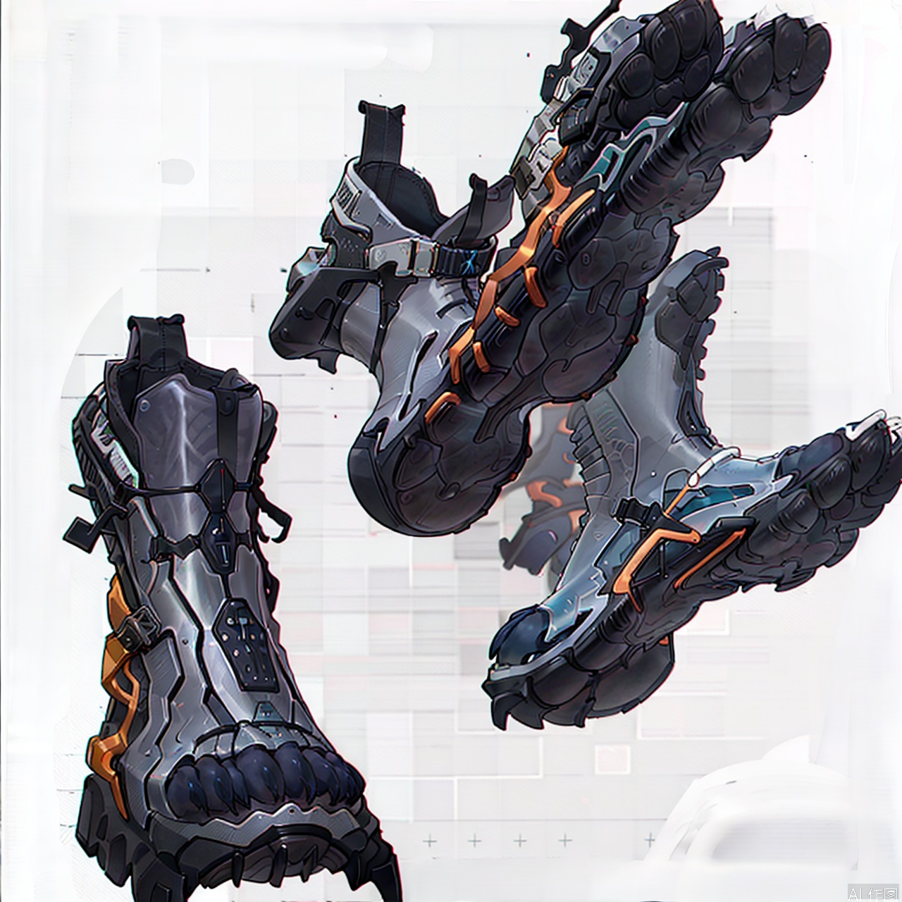 white background, boots, black footwear, shose, zipper,fashion,furry feet,furry pads shoes,only feet,furry