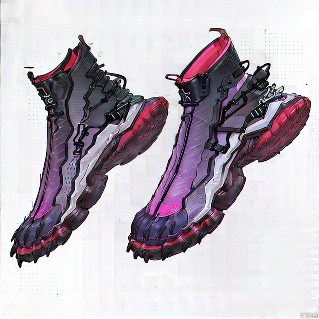 white background, boots, black footwear, shose, zipper,fashion,furry feet,furry pads shoes,only feet,furry