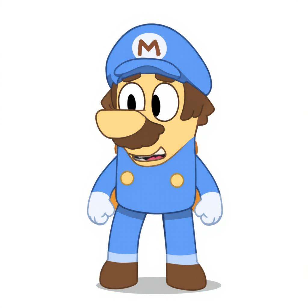 Mario in Bluey style