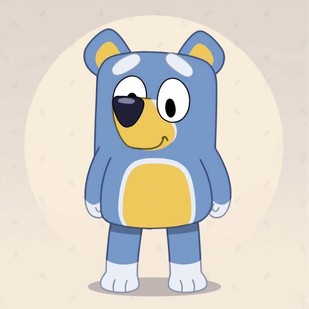 A bear in Bluey style