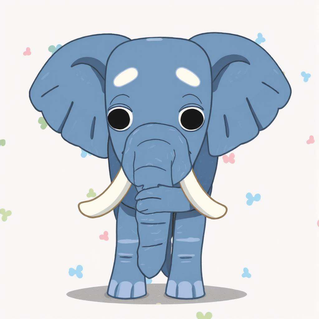 An elephant in Bluey style