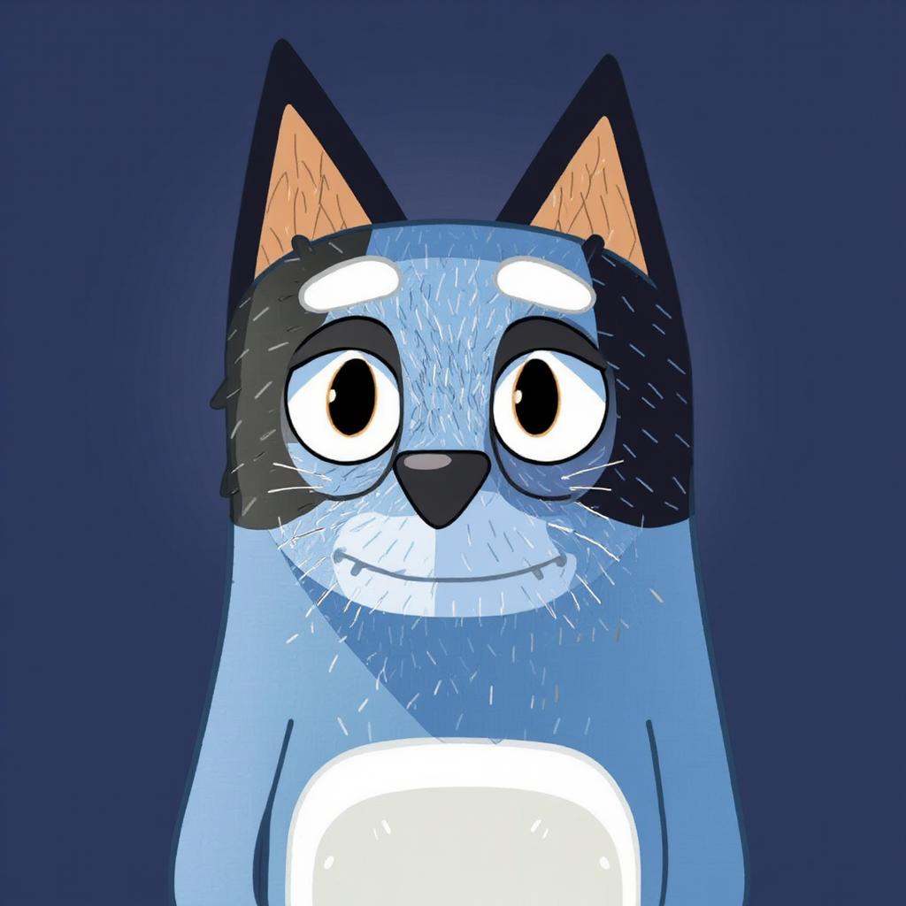 A cat in Bluey style