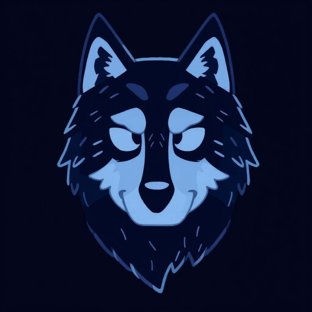 Wolf in Bluey style