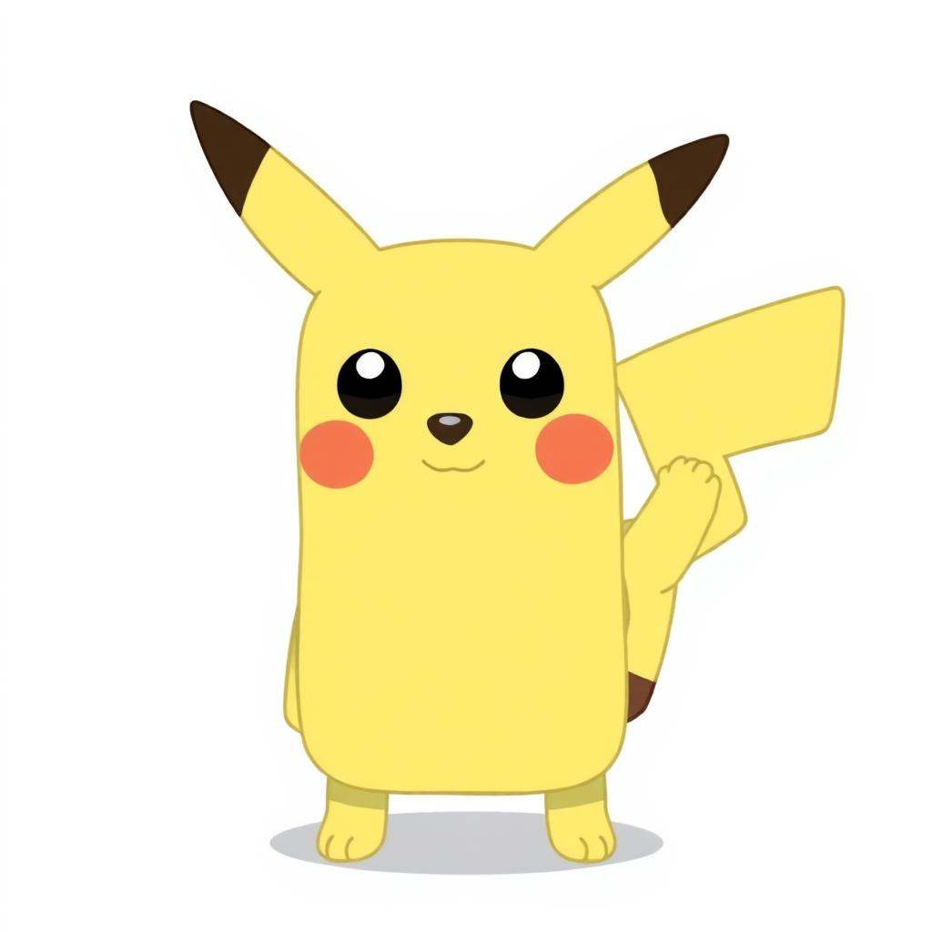 Yellow Pikachu in Bluey style