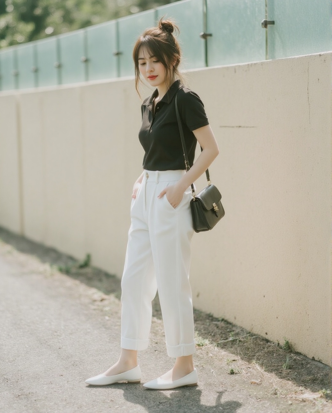Create a realistic photoshoot for a woman styled in a sexy yet elegant manner. Use a Canon EOS 1D camera with a 50mm Canon...