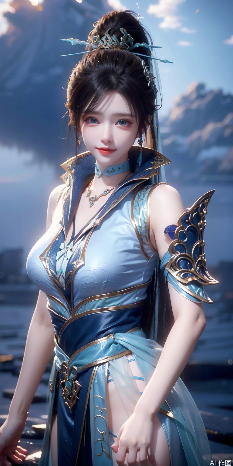 best quality, masterpiece, realistic,cowboy short,(Good structure), DSLR Quality,Depth of field,kind smile,looking_at_viewer,Dynamic pose, , Blue sky and white clouds on the beach,Masterpiece, (ultra wide angle lens: 1.2), Unity8k wallpaper, best quality, (detail shadow: 1.1), a beautiful girl, on a sea of light blue silk, translucent silk, floating light blue silk, surrealist style, minimalism, highly detailed texture, light blue, white clean background, CG rendering, light passing through clouds, 8k resolution, (motion photo: 1.2), (Fidelity: 1.4), original photos, movie lighting, 1girl,, , ,kind smile, , weddingdress,qinglin,blue_eyes,High ponytail