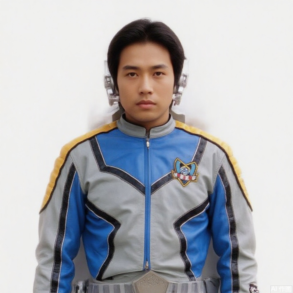 masterpiece, best quality,solo,(white background:1.2),simple background,
looking at viewer,XIG,helmet,collar,belt,logo,uniform,jacket,pants,gloves,boots,emblem,blue jacket,blue pants,blue jacket with grey line,blue pants with gray line