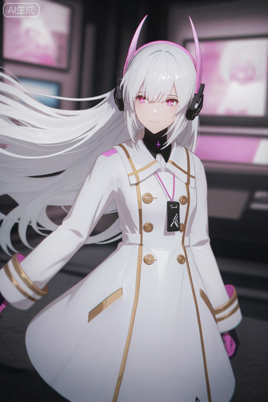 masterpiece,absurdres,best quality,high quality,chromatic_aberration,
//,artist:konya_karasue,((artist:reoen),(artist:fuzichoco),(artist:atdan),(artist:torino_aqua:0.5),year 2024:0.5),(artist:omone_hokoma_agm:0.8),jijia, 2d, anime,
//,
1girl, solo, long hair, bangs, gloves, long sleeves, very long hair, closed mouth,pink eyes, white hair, star \(symbol\), coat, floating hair, headgear, headphones, white coat, liv-eclipse/(punishing gray raven),smile,
//,official art,depth of field,detailed light,blurry background,best shadow,shiny skin,cinematic lighting,ray tracing,amazing quality,very aesthetic,absurdres,beast quality,ultra detailed,newest,8K,HDR,anime screencap,anime coloring,Mat Skin