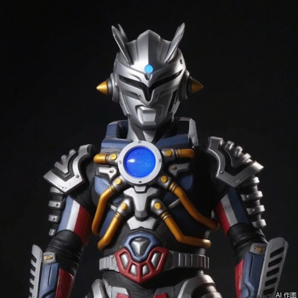 ultraman,silver bodysuit,silver gloves,legwear,gloves,boots,cover,mask,plugsuit,armor,bodysuit,red pattern on body,silver tight-fitting,silver footwear,helmet,leather suit,latex,tokusatsu,no humans,science fiction,silver head,hard mask,no smile,no eyes,no nose,solo,silver rubber bodysuit with red line,armor,helmet,super robot,machinery,mecha