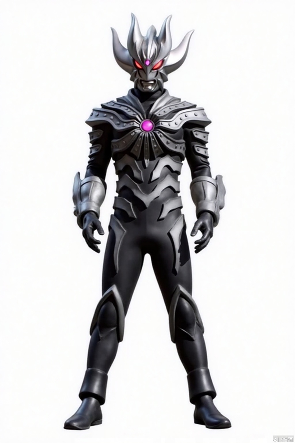 ultraman,bodysuit,gloves,legwear,boots,cover,mask,plugsuit,armor,bodysuit,pattern on body,tight-fitting,helmet,leather suit,latex,tokusatsu,no humans,science fiction,hard mask,no smile,no eyes,no nose,solo,rubber bodysuit with line,alien,