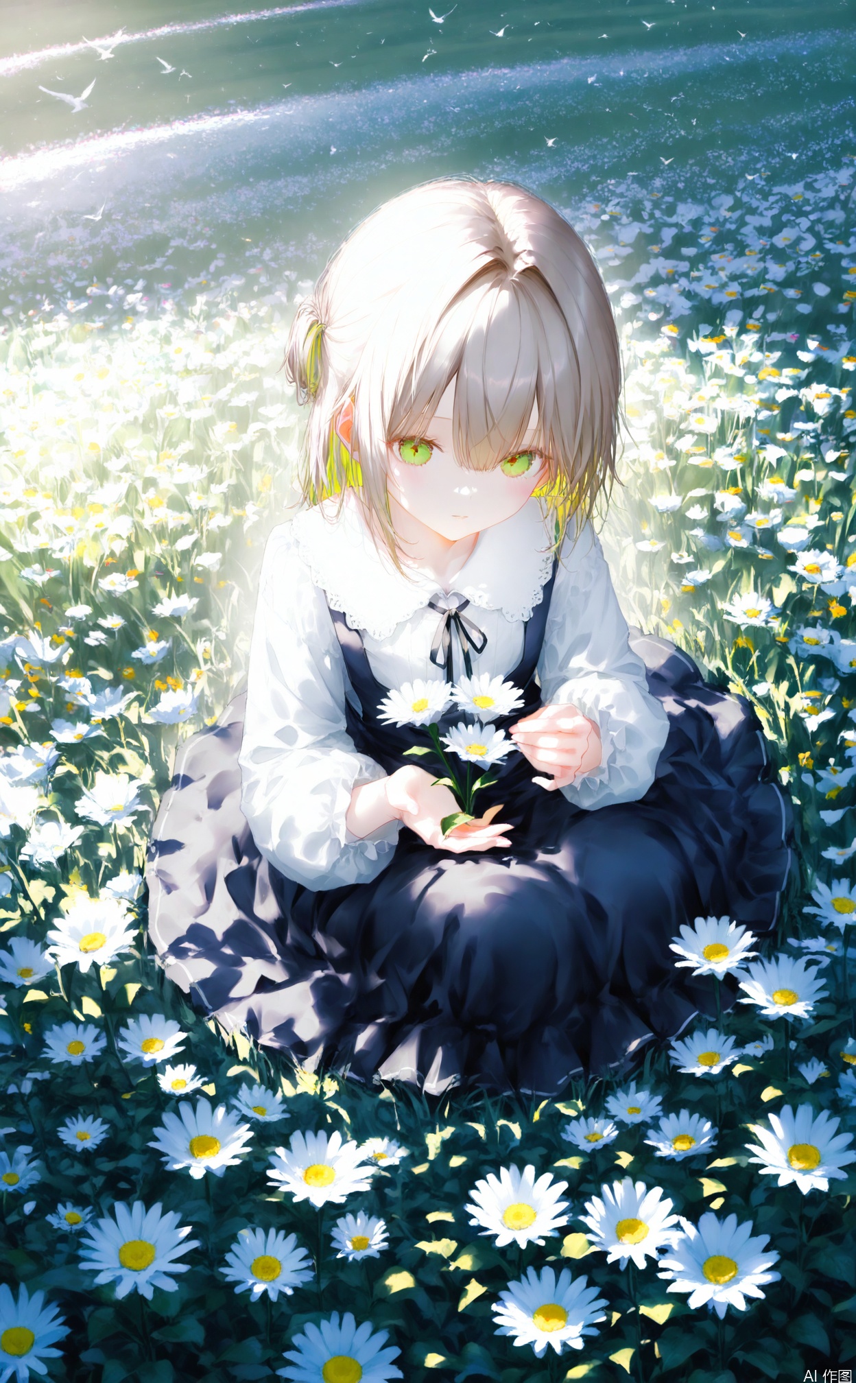 masterpiece,very aware,highres,absurdres,newest,best quality,high quality,chromatic_aberration,
//,
white flowers,1girl,from above,bird's-eye_view,vintage filter,among flowers,backlight,limited_palette,white,field s of flowers,lhj,
//,
artist:rin_yuu,(artist:wlop:0.2),artist:wanke,artist:himitsu (hi mi tsu 2),(quasarcake:0.2),(rurudo:0.9),(pottsness:0.7),
//,