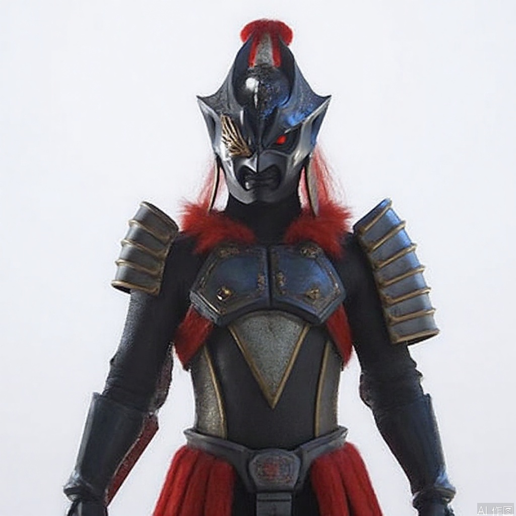 kusazuri,samurai,sheath,katana,japanese armor,mecha,pauldrons,horns,gloves,armor,spikes,weapon,full armor,helmet,mask,cover,gauntlets,shoulder armor,breastplate