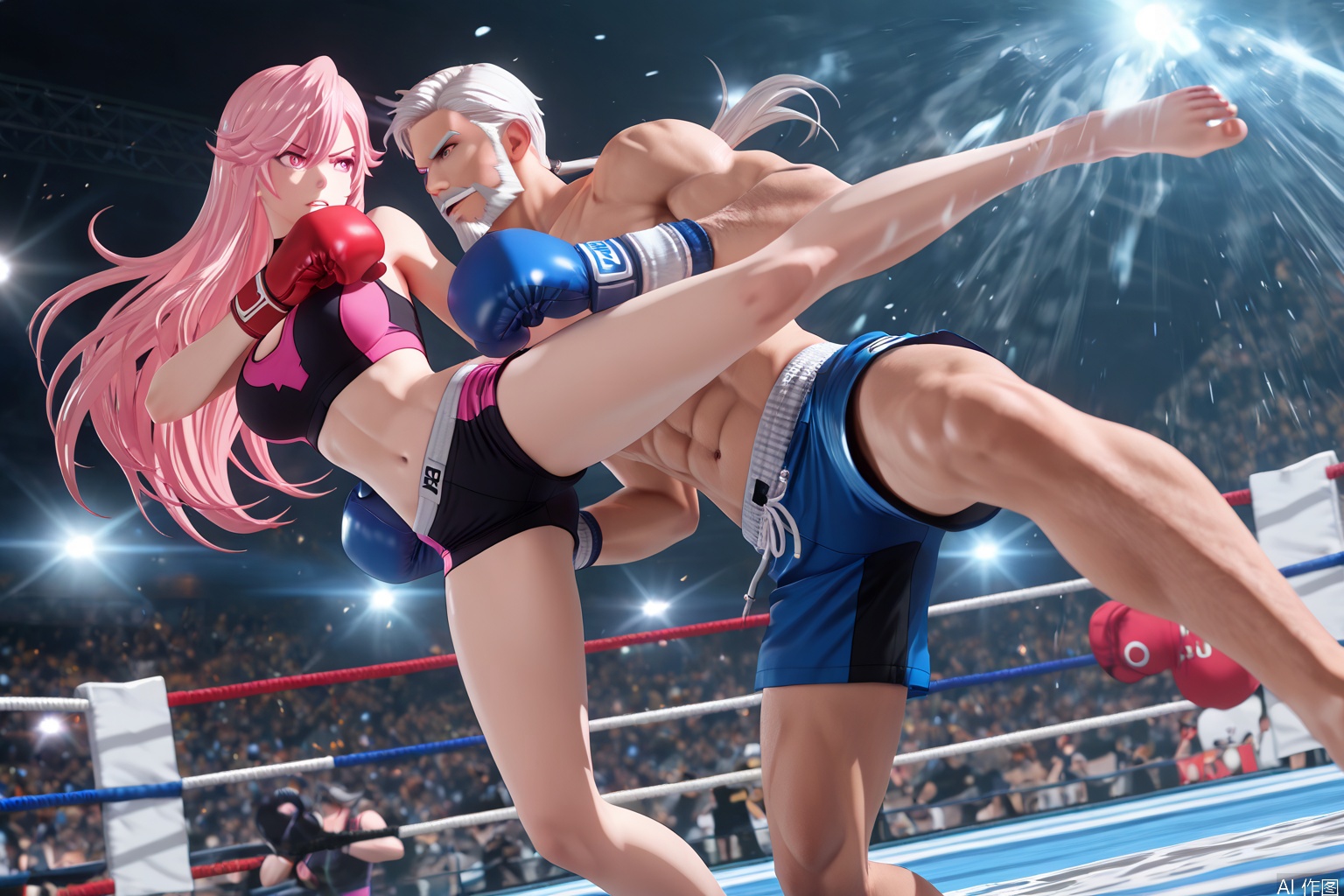 1girl,  pink hair,  pink eyes on Tensor.Art