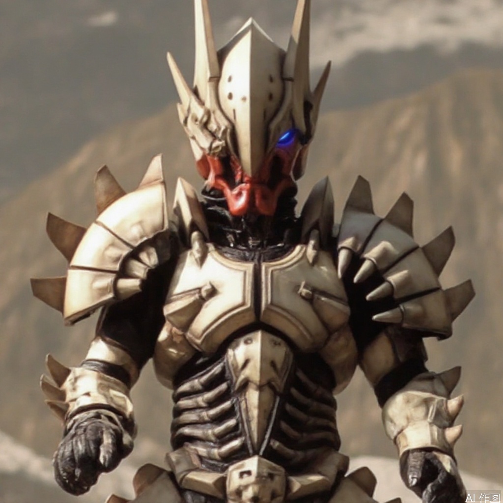 kusazuri,samurai,sheath,katana,japanese armor,mecha,pauldrons,horns,gloves,armor,spikes,weapon,full armor,helmet,mask,cover,gauntlets,shoulder armor,breastplate,samurai,mecha,white armor