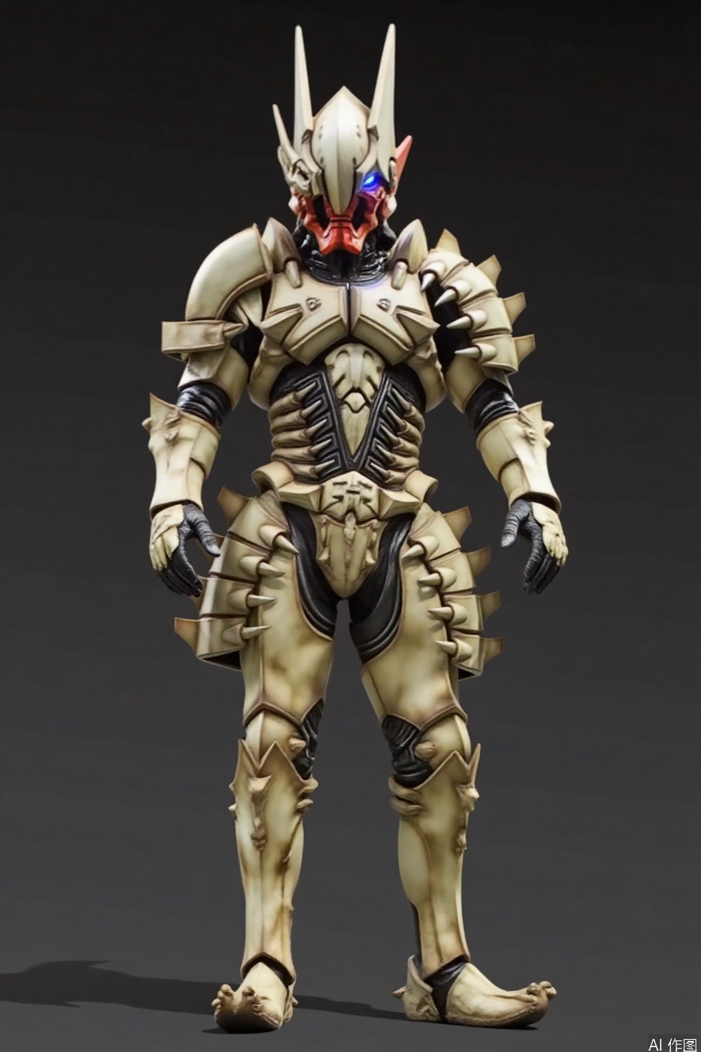 kusazuri,samurai,sheath,katana,japanese armor,mecha,pauldrons,horns,gloves,armor,spikes,weapon,full armor,helmet,mask,cover,gauntlets,shoulder armor,breastplate,samurai,mecha,white armor