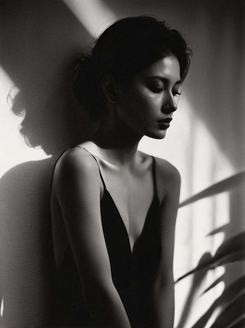 muchen,cngirl,Photo of TWbabeXL01,NSFW,(Soft Lighting Photography by Mimoza Veliu and Mario Giacomelli:1.2),award-winning photography,aesthetic and beauty,astounding details,high depth of field,f/4,framing,breakthrough,collodion process,soft particles,ageless atmosphere,(maroon and marigold colors:0.1),dark,chiaroscuro,low-key,