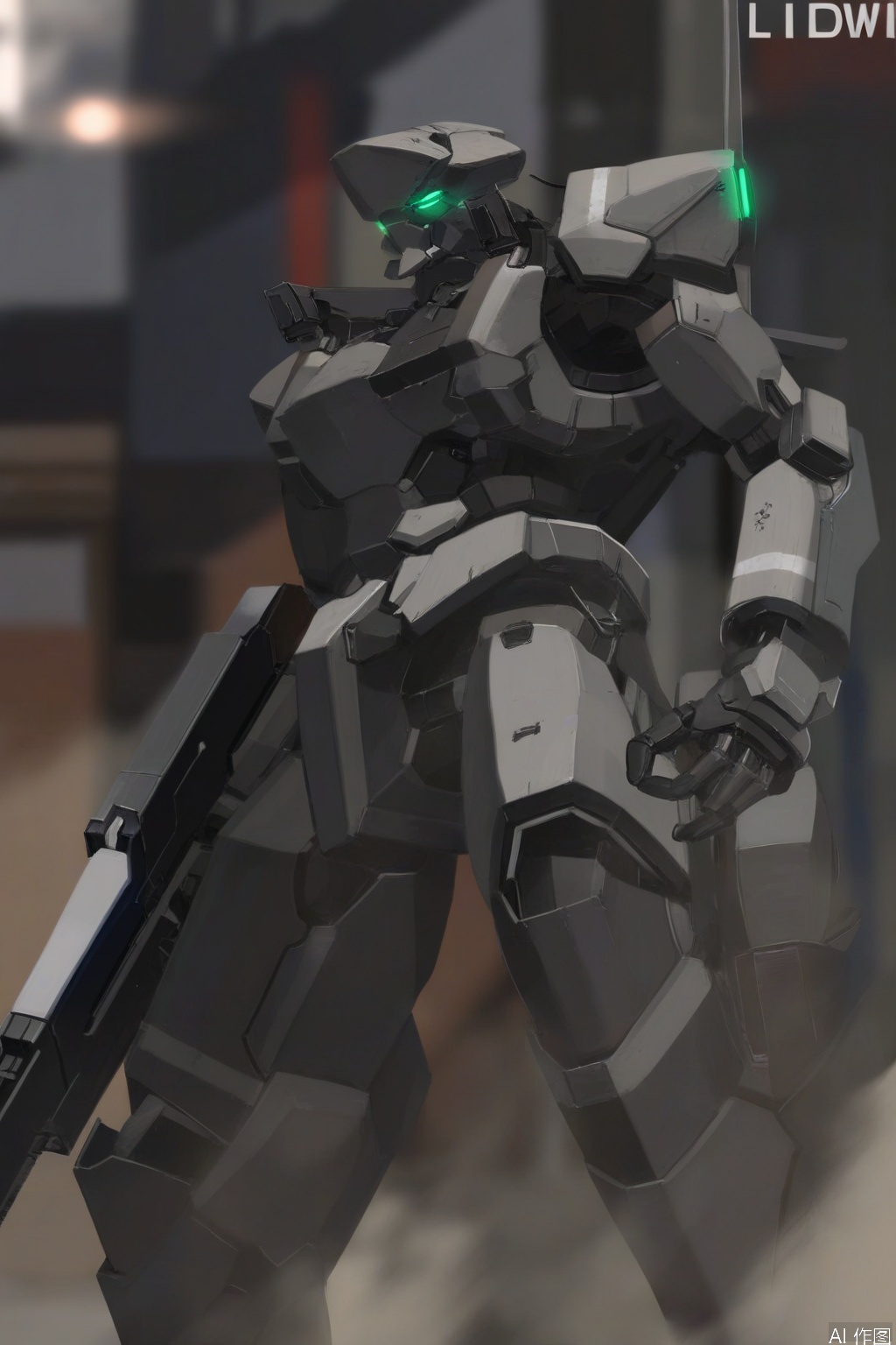 solo, holding, weapon, holding weapon, gun, no humans, glowing, robot, holding gun, mecha, glowing eyes, science fiction,aerion,
//,
masterpiece,best quality,no humans,artist:yunimaru,artist:esuthio,(artist:wlop:0.5),jijia, 2d, anime,